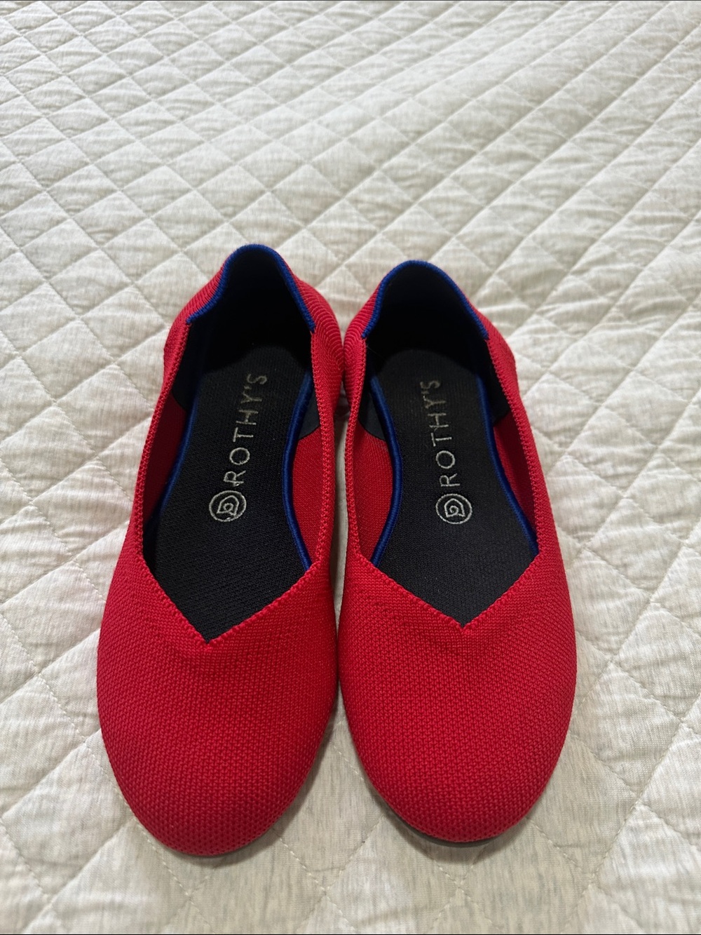 Rothy's Red V-Cut Pointed Flats